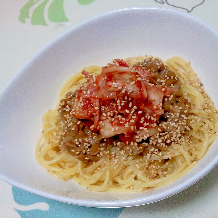 冷製キムチ納豆パスタ＋＋